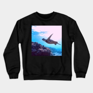 Majestic Green Sea Turtle Swimming Crewneck Sweatshirt